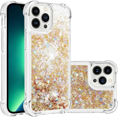 Vista 10 de LEMAXELERS Funda para iPhone 15 de 6.1 pulgadas, Bling Glitter Liquid Clear Case Flotante Arenas movedizas a prueba de golpes Funda protectora
