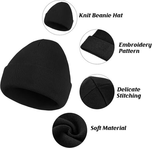Vista 22 de American Trends Gorro para hombre y mujer, gorro de punto suave y lindo con diseño de calavera