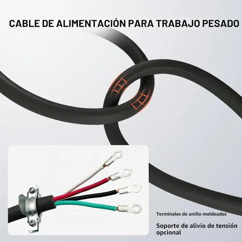 Vista 5 de Cable de secado de 4 puntas, 4 pies SRDT 10/4, cable de alimentación de extensión de electrodomésticos de 30 amperios, NEMA 14-30, negro