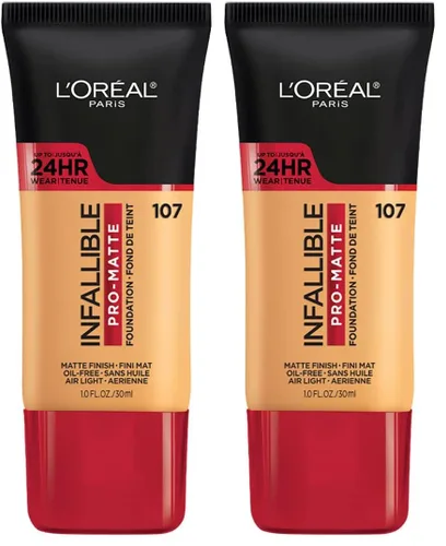 Vista 41 de L'Oreal Paris Cosmetics Makeup Infallible Pro-Matte - Base líquida de larga duración, True Porcelain, 1 onza líquida.