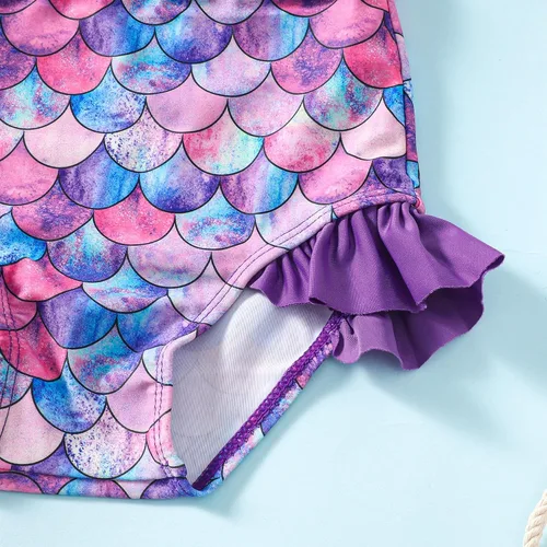 Vista 3 de LYSMuch Traje de baño para niñas pequeñas, traje de baño de 3 piezas con sombrero