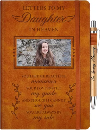 Vista 8 de Regalos conmemorativos para la pérdida de papá, diario de duelo con inserto de fotos, cartas a mi padre en el cielo, regalo de condolencia