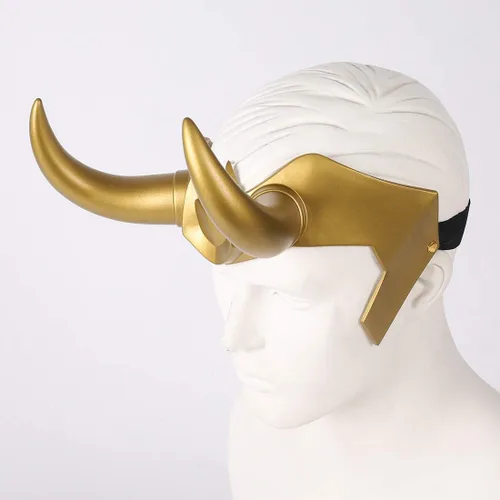Vista 5 de nezababy Casco de Halloween con cuernos Cosplay Th-or Ragnarok Máscara de Halloween Fiesta Prop PVC ajustable