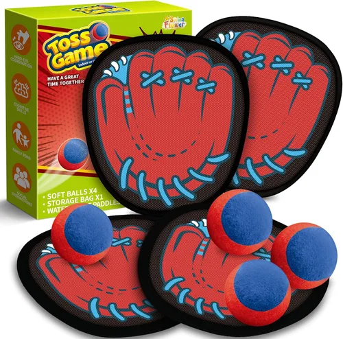 Vista 8 de SpringFlower Juego de atrapar y lanzar, juguete deportivo al aire libre para niños pequeños, juego de pelota de palo para atrapar bolas, regalos