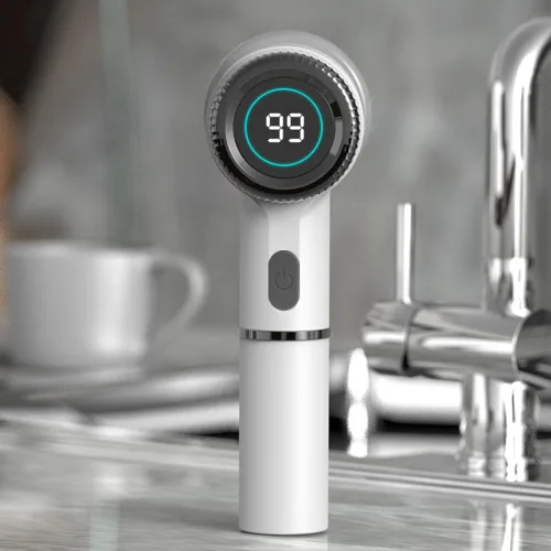 Vista 8 de Cepillo de limpieza eléctrico eléctrico inalámbrico con 5 cabezales de cepillo de repuesto para cocinas de baño