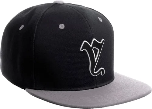 Vista 1678 de Daxton Gorra clásica con visera de billete plano con letras del alfabeto inglés antiguo de la A a la Z
