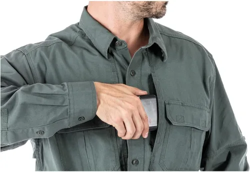 Vista 5 de 5.11 Camisa táctica multiusos de algodón de manga larga para hombre, estilo 72157