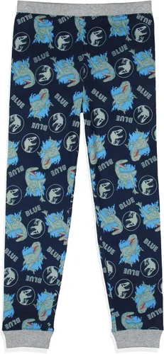 Vista 4 de INTIMO Jurassic World - Conjunto de pijama para niños con logotipo de la película de Parque de Cine Azul