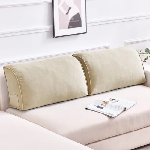 Vista 3 de Almohada triangular para sofá cama, almohada triangular cómoda para cabecera y respaldo de lectura, cojín de soporte lumbar para cuello y espalda