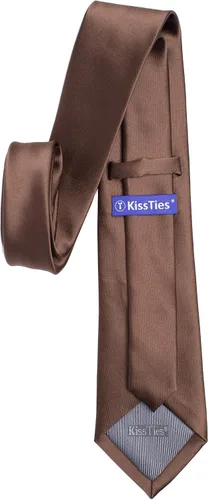 Vista 117 de KissTies Juego de corbatas de satén para hombre + pañuelo de bolsillo
