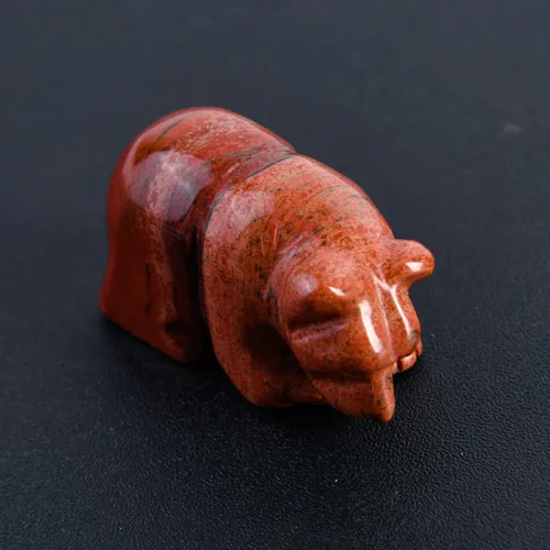 Vista 3 de YGLINE Figura de oso de cristal tallada a mano de 1,5 pulgadas tallada a mano