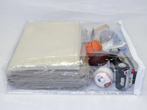 Vista 4 de Paquete de 1 bolsa de almacenamiento de vinilo resistente con cremallera (transparente) (15 x 18 x 4 pulgadas), 4.7 galones