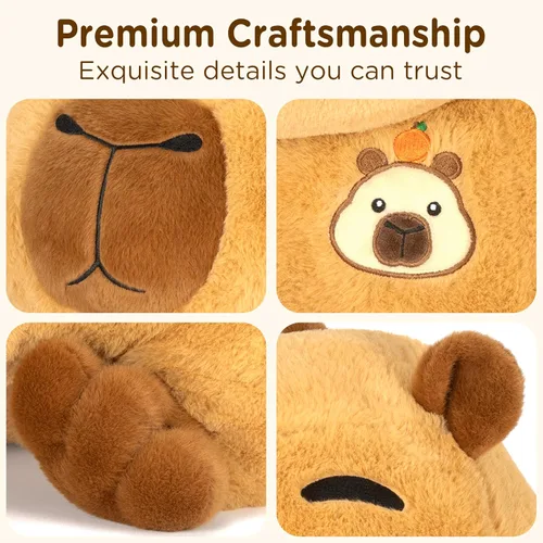 Vista 3 de IKASA 23.5" Giant Capybara Stuffed Animal, Super Soft, Zipper-Free Plush