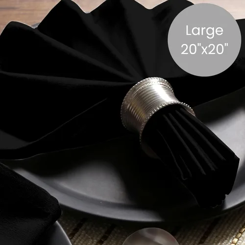 Vista 3 de Cotton Clinic Servilletas de tela 100% algodón extra grandes de 20 x 20 pulgadas, juego de 4 servilletas de mesa suaves y duraderas reutilizables