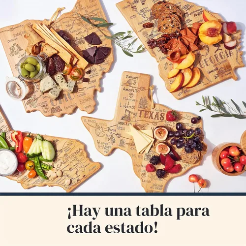 Vista 7 de Totally Bamboo Destination Tabla de cortar con forma del estado de Florida, tabla de servir charcutería y queso, regalo de Florida para decoración