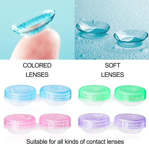 Vista 3 de Nicunom Paquete de 80 cajas coloridas para lentes de contacto, soporte para lentes de contacto a granel, contenedor para lentes de contacto