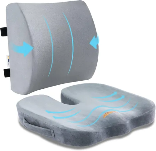 Vista 9 de SAIREIDER Almohada cómoda de apoyo lumbar para silla de oficina, almohadas de respaldo de espuma viscoelástica para coche, silla de juegos, silla