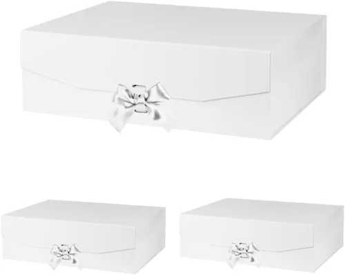 Vista 16 de GoooodGift Caja de regalo negra para regalos de 10 x 7.3 x 3.5 pulgadas, caja decorativa con cinta, caja de regalo vacía con tapa cierre magnético