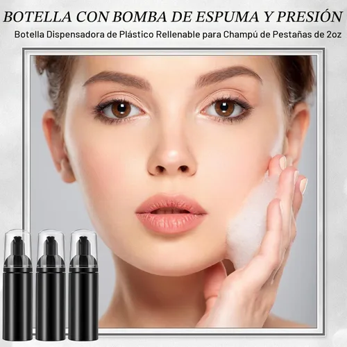 Vista 6 de Boao 70 botellas de bomba de espuma de 2 onzas rellenables, color negro