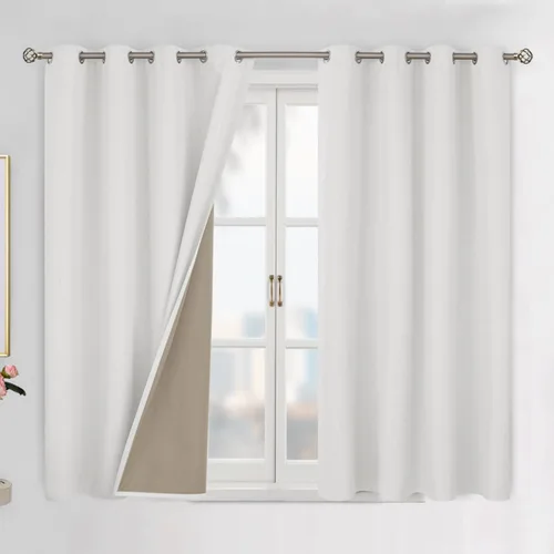 Vista 55 de BGment - Cortinas blackout blancas para dormitorio de 84 pulgadas de largo, juego de 2 paneles, cortinas para dormitorio con aislamiento térmico