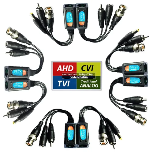 Vista 2 de Evertech 8 megapíxeles HD-CVI/TVI/AHD/CVBS Passive Video Audio Power Balun Cat5 Cat6 Transmisor de datos vía cable UTP - 4 pares