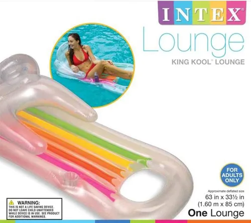 Vista 5 de Intex King Kool Lounge - Tumbona inflable para piscina con reposacabezas (paquete de 3)