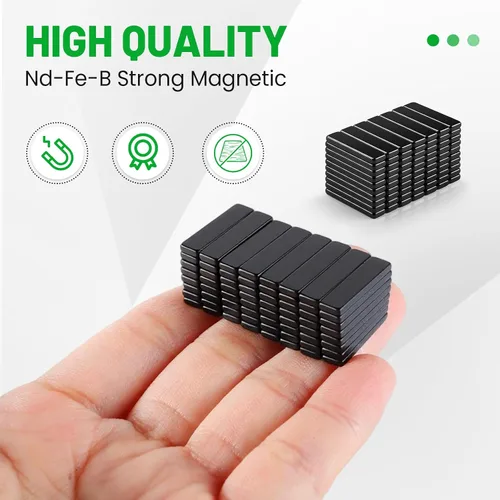 Vista 3 de MIKEDE -Imanes de neodimio y tierras raras pequeños y resistentes con forma de barra rectangular, para refrigerador, pizarra, almacenamiento