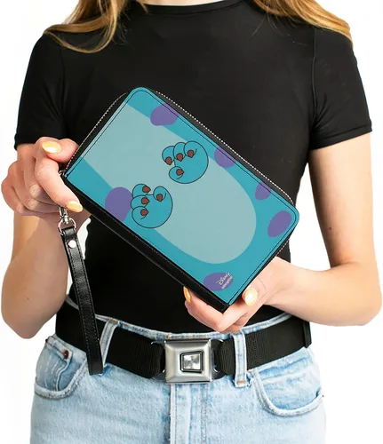 Vista 4 de Buckle-Down Cartera rectangular con cremallera de poliuretano para mujer, 7.5 x 4.5 pulgadas, Monsters Inc., Buckle-down Cartera rectangular