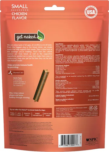 Vista 2 de Get Naked Palitos masticables dentales súper antioxidantes sin granos para perros pequeños, masticables y golosinas dentales naturales para perros