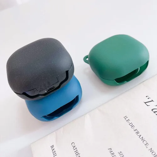 Vista 2 de Funda rígida de policarbonato a prueba de golpes para Samsung Galaxy Buds 2 2021/Galaxy Buds Pro 2021/Galaxy Buds Live 2020, accesorios con llavero