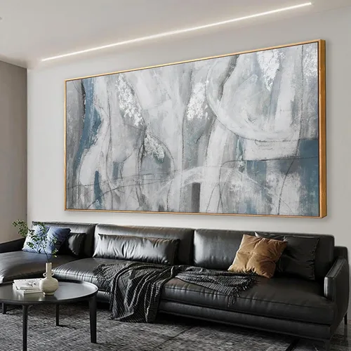 Vista 20 de YISXINOAG Arte Abstracto para Pared Decoración Habitación Grunge Arte Abstracto de Pared Marrón Gris Arte de Lienzo de Pared 20" X 40" Pintura Arte