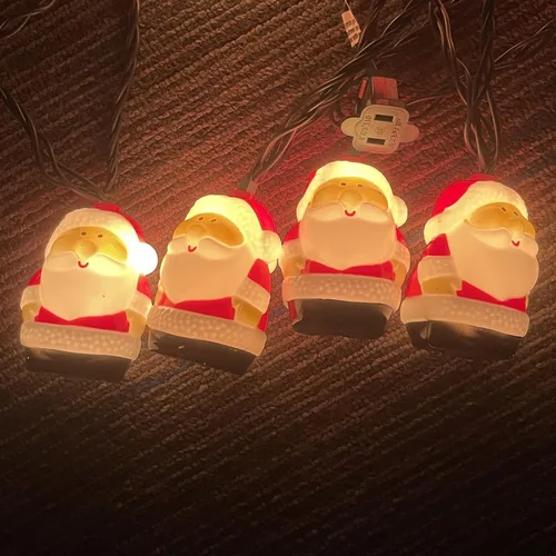 Vista 7 de Guirnalda de luces de Papá Noel de 8.5 pies, guirnalda de luces de decoración de Navidad con 10 luces de Papá Noel, luces de Navidad impermeables
