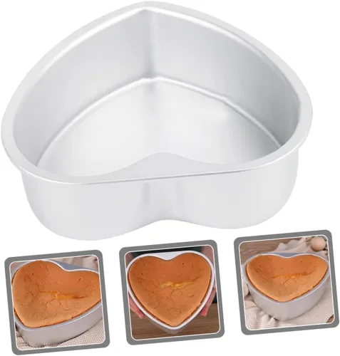 Vista 4 de TIDTALEO Molde de pastel de corazón Molde de aluminio para tartas Decoración de corazón Moldes de chocolate Fondant Microondas Placa para hornear