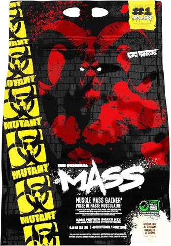 Vista 12 de Mutant Mass Proteína en polvo de ganancia de masa de peso, proteína en polvo alta en calorías para ganancia de masa, galletas y crema, 5 libras