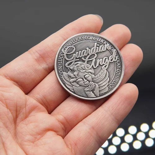 Vista 3 de Medalla de ángel de la guarda Moneda de la suerte Buena Suerte Regalo conmemorativo