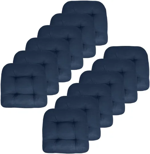 Vista 54 de Sweet Home Collection - Cojines para silla de patio y exterior, almohadillas prémium con relleno grueso y cómodo de fibra, mechones, 19 x 19 Negro