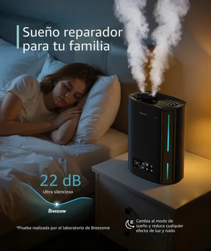 Vista 4 de BREEZOME - Humidificador de 6L, para dormitorio, habitación grande y difusor de aceite esencial, humidificador ultrasónico de llenado superior