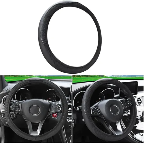 Vista 14 de Funda elástica para volante zipelo de 15 pulgadas, microfibra transpirable de seda de hielo, universal, antideslizante, para automóvil, cálida
