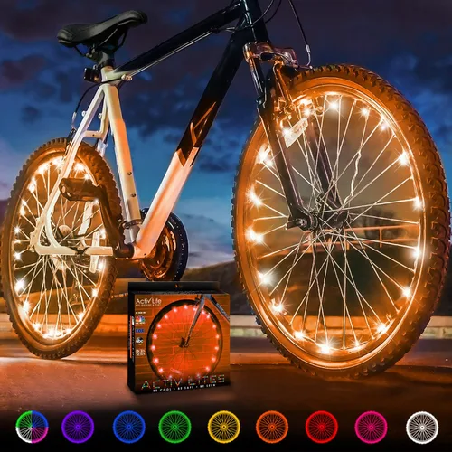Vista 11 de Activ Life Paquete de 2 luces LED para ruedas de bicicleta con baterías incluidas, obtén un 100% más brillante y visible desde todos los ángulos
