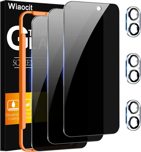 Vista 20 de Wiaocit 3 Pack Tempered Glass Screen Protector for iPhone 13 Pro with 3 Pack Camera Lens Protector, 9H Hardness, Bubble Free, Case Friendly