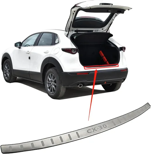 Vista 3 de Protector de parachoques trasero de automóvil, para Mazda CX-30 2020 2021 2022 2023, accesorios para piezas de automóvil, cubierta de umbral