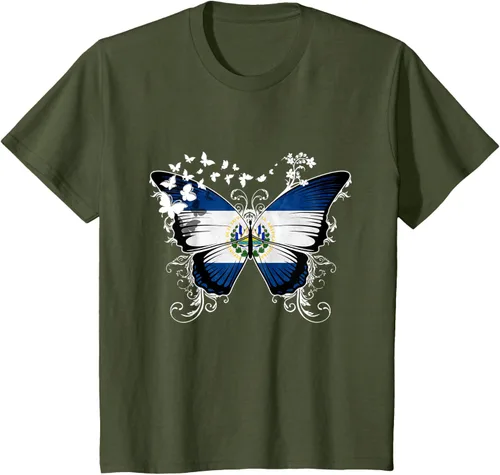 Vista 15 de Camiseta Salvadoreña Bandera El Salvador, Negro