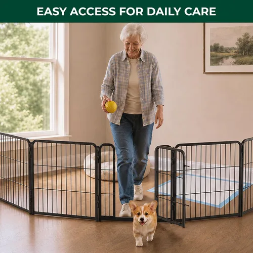 Vista 5 de FXW Homeplus Unleashed Corral para Perros de Interior - Juego Sin Estrés y Seguro, Resistente de 24 Pulgadas con 6 Paneles para Cachorros y Perros