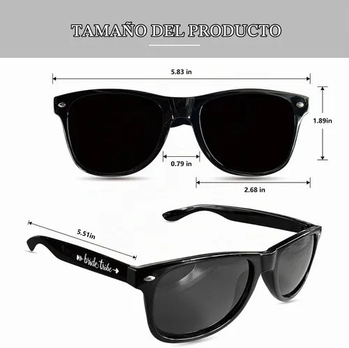 Vista 4 de LADY&HOME Paquete de 10 regalos de despedida de soltera, gafas de sol retro Negro
