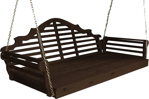 Vista 9 de Amish Made - Cama columpio de cedro teñido de cedro Marlboro de 55 pulgadas de ancho Mancha de cedro
