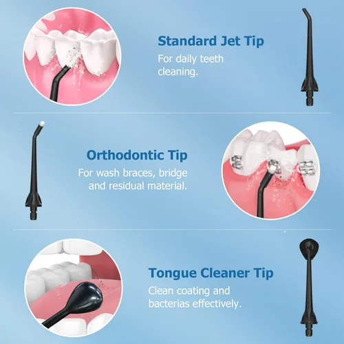 Vista 3 de Irrigador dental de agua inalámbrico para dientes – Nicwell 4 modos de irrigador bucal dental, portátil y recargable IPX7, impermeable, potente