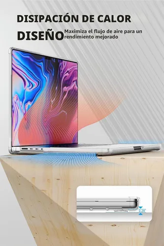Vista 7 de SUPCASE - Funda para MacBook Pro de 16 pulgadas, versión 2021-2026, transparente M5/M4/M3/M2/M1 Pro/Max Chip, Anti-Scratch, Slim Transparent Cover