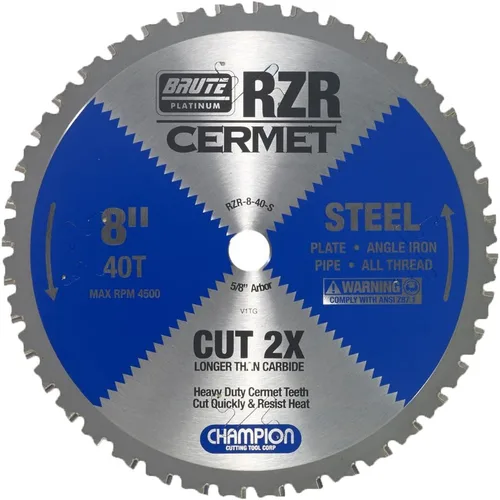 Vista 10 de Champion Cutting Tool Corp - Hoja de sierra circular de 5-3/8 pulgadas, 50T (RZR-538-50-ST), acero inoxidable