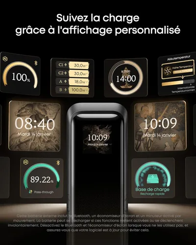 Vista 6 de Anker Prime Power Bank Black Myth: Wukong Edition, cargador portátil de 3 puertos de 20,100 mAh con 220 W, alimentación bidireccional, aprobado por