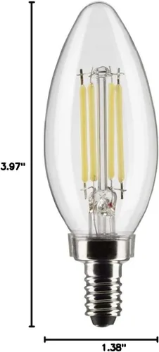 Vista 9 de Satco 6Pk 5.5w B11 LED 3500K Candelabro Base regulable - 60W equiv